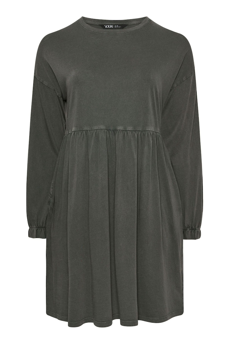 Yours Curve Grey Acid Frill Throw On 100% Cotton Dress - Image 5 of 5