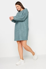 Yours Curve Blue Soft Touch Jumper Dress - Image 3 of 5