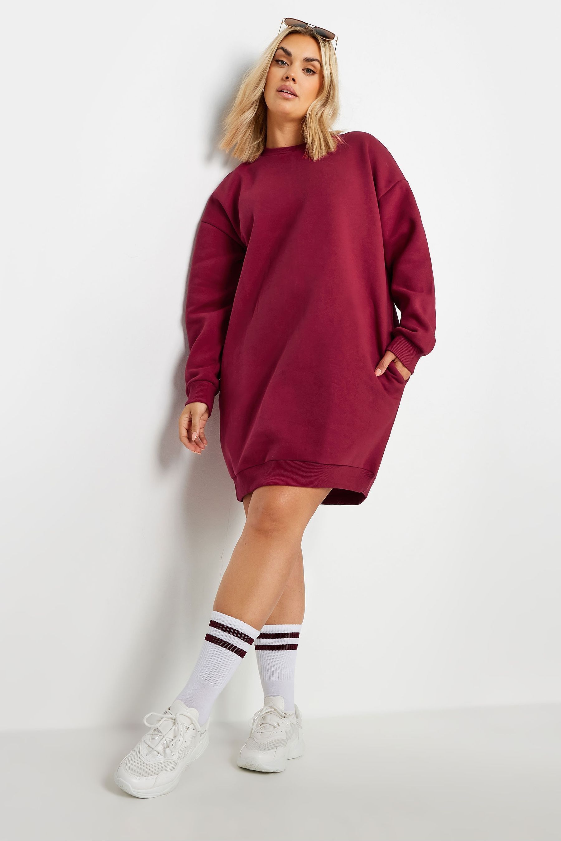 Sweatshirt dress red sale