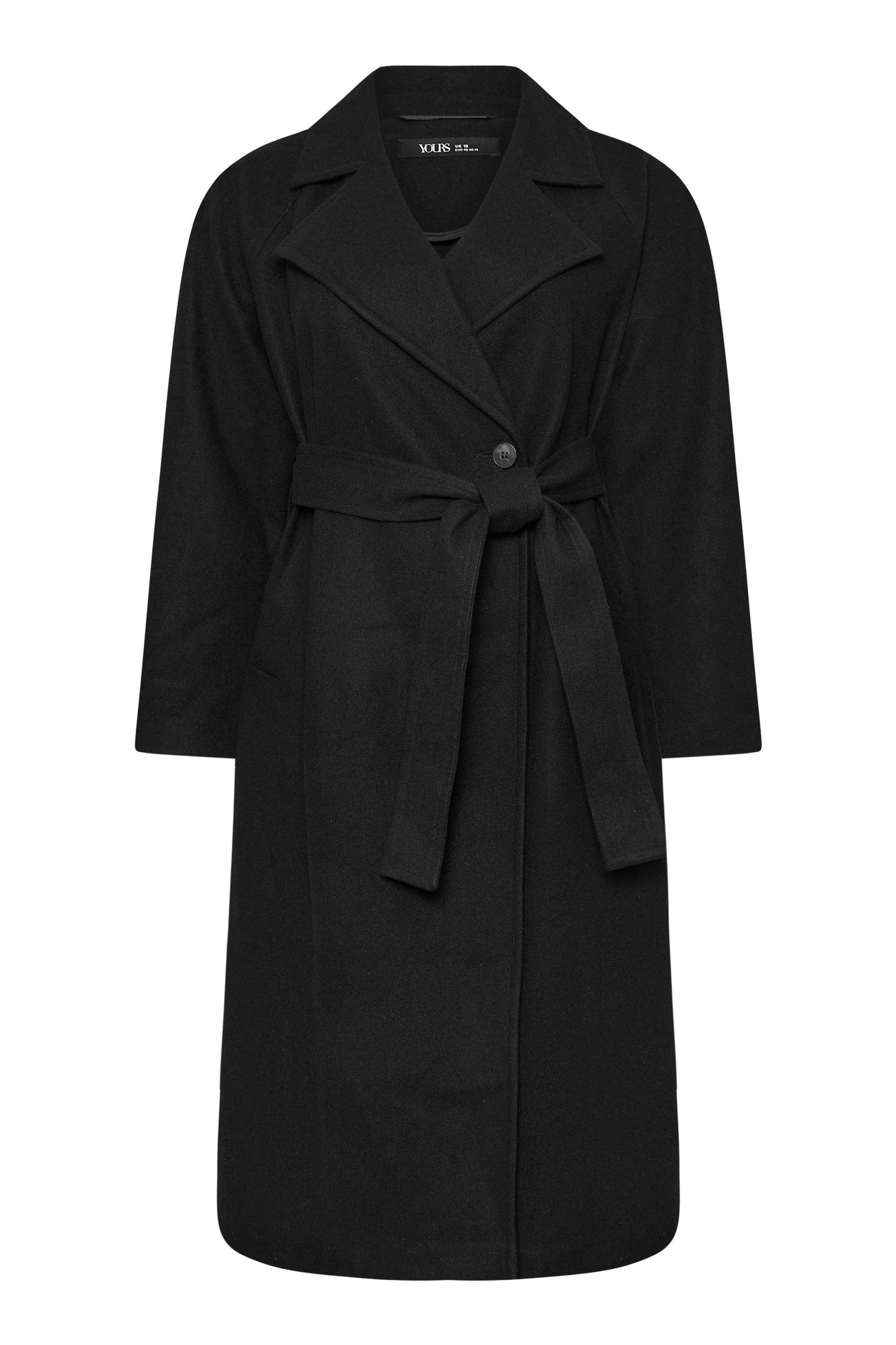 Buy Yours Curve Black Unlined Maxi Wool Coat from Next Germany
