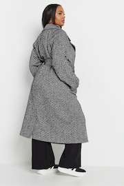 Yours Curve Grey Unlined Maxi Wool Coat - Image 3 of 5