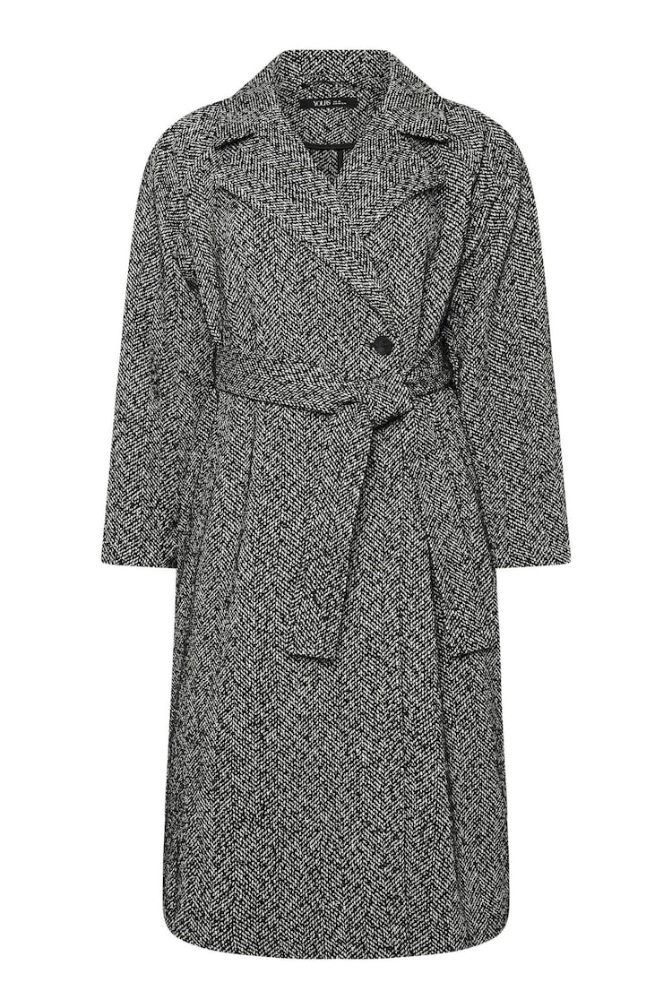 Yours Curve Grey Unlined Maxi Wool Coat - Image 5 of 5