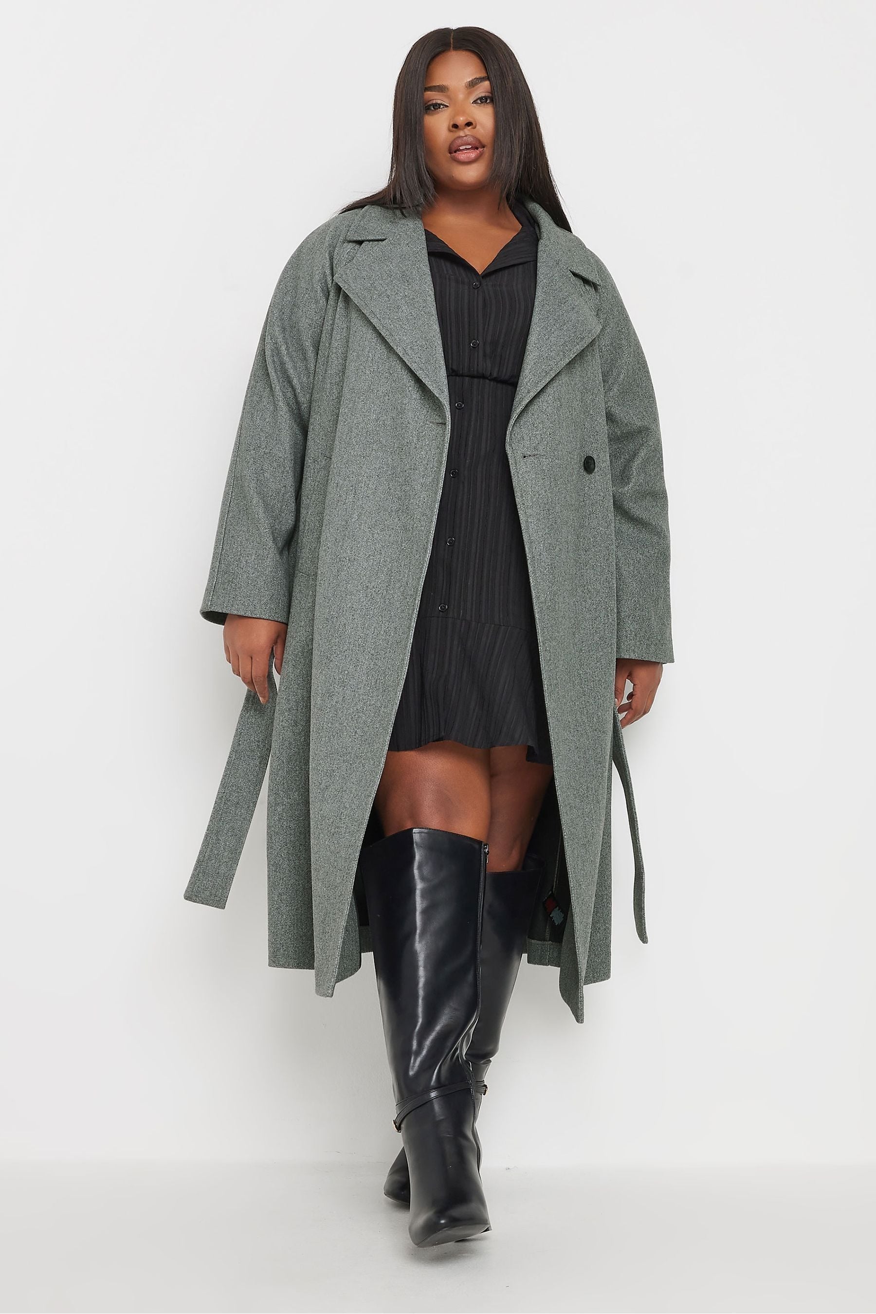 Buy Yours Curve Grey Unlined Maxi Wool Coat from the Next UK online shop