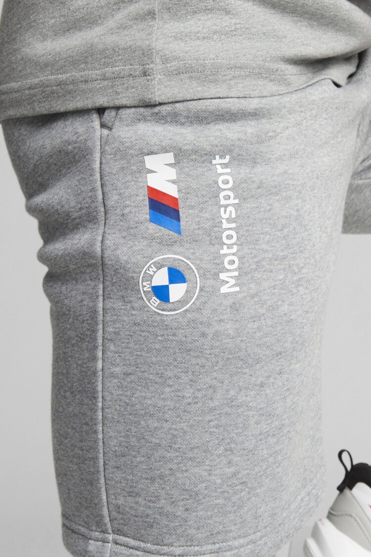 Puma Grey Mens BMW M Motorsport ESS Fleece Shorts - Image 2 of 4