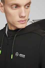 Puma Black Mens Mercedes AMG Petronas Motorsport Hooded Sweat Jacket - Image 3 of 6