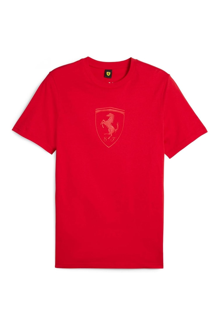 Puma Mens Scuderia Ferrari Race Big Shield Motorsport Tonal T-Shirt - 圖片 4，共 4