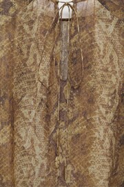 Mango Brown Ruffle Blouse With Snake Print - Image 7 of 7