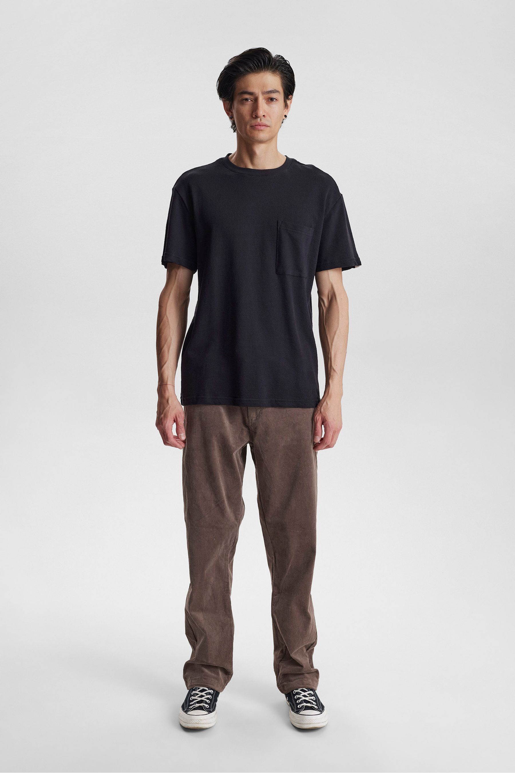 Buy Anerkjendt Black 100 Cotton Structure T Shirt from Next Luxembourg