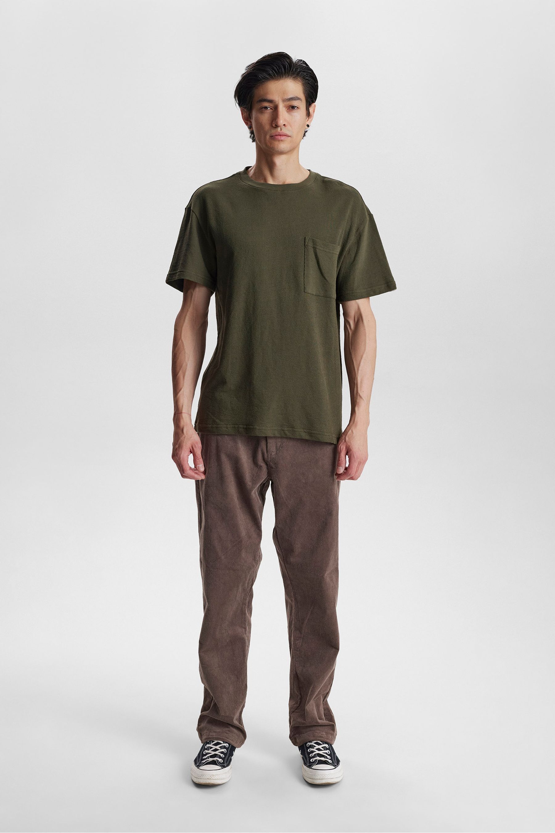 Buy Anerkjendt Green 100 Cotton Structure T Shirt from Next Luxembourg