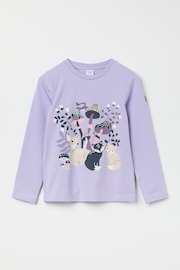 Polarn O. Pyret Purple Organic Cotton Floral Print Top - Image 1 of 3