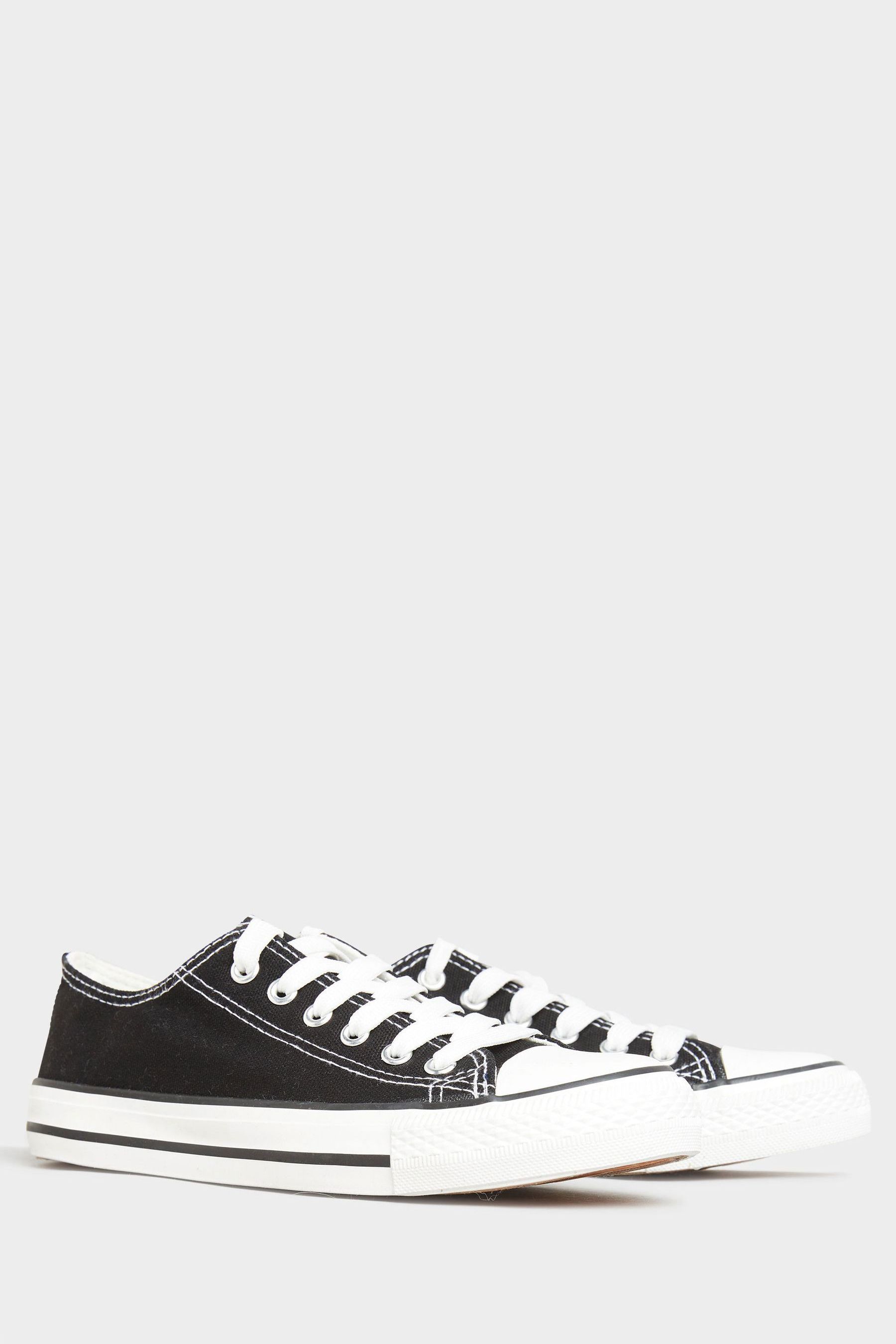 Buy Yours Curve Black White Extra Wide Fit Canvas Leopard Print Low Trainers from Next Luxembourg
