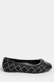 Yours Curve Black Extra Wide Fit Diamante Ballet Pumps - Image 3 of 5