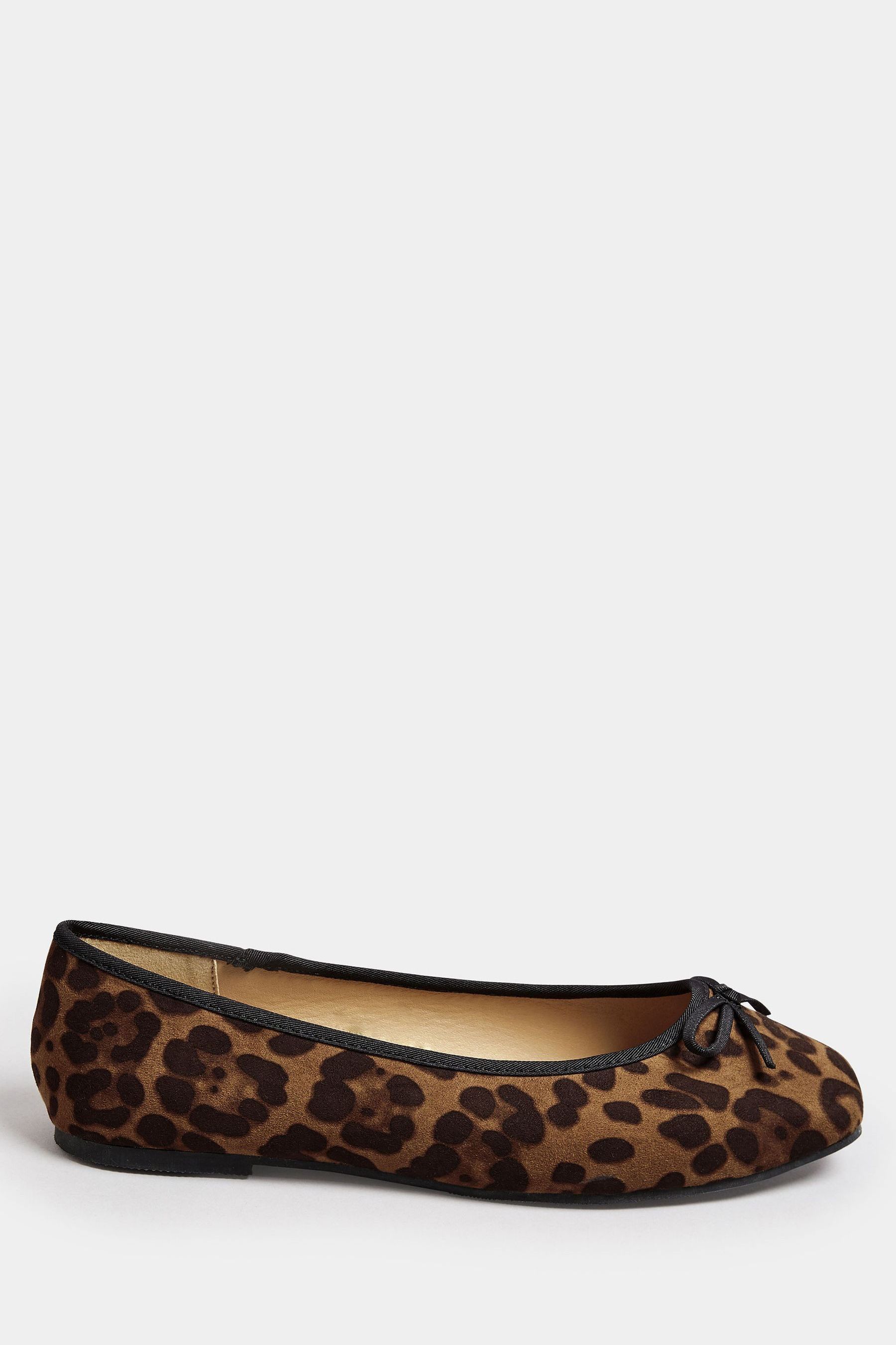Buy Yours Curve Brown Extra Wide Fit Leopard Print Ballet Pumps from the Next UK online shop