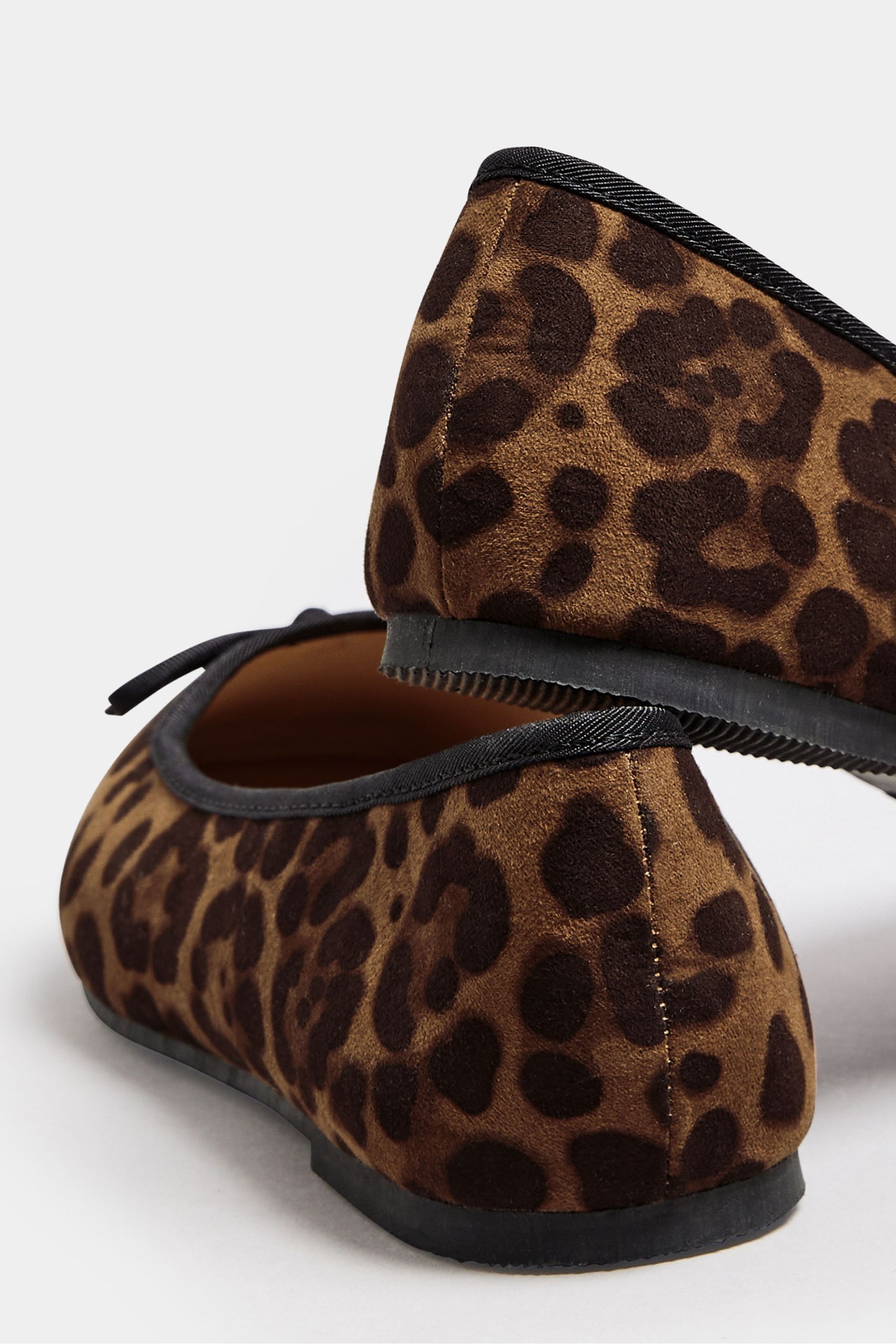Buy Yours Curve Brown Extra Wide Fit Leopard Print Ballet Pumps from Next Oman