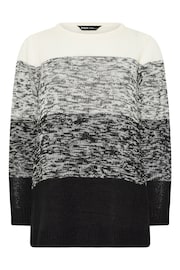 Yours Curve Cream Colourblock Stripe Knitted Jumper - Image 5 of 5