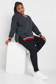 Yours Curve Grey Structured Sweatshirt - Image 1 of 5