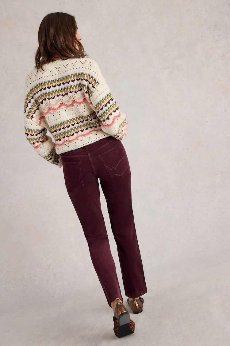 White Stuff Purple Brooke Straight Cord Trousers - Image 2 of 6