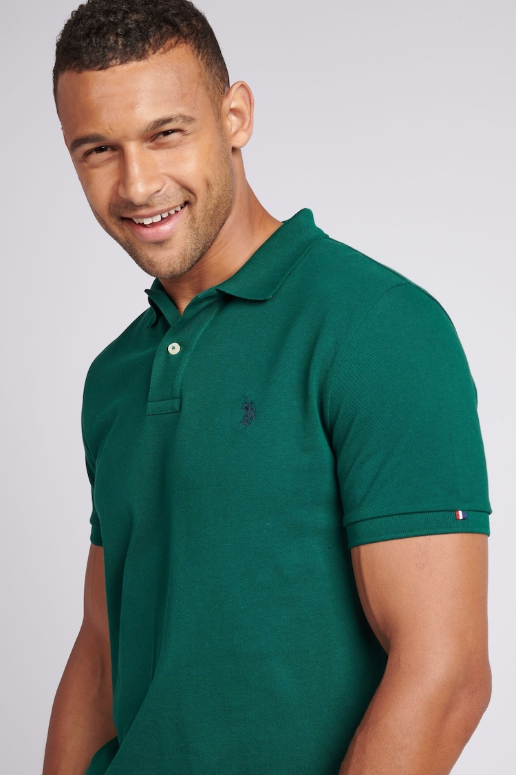 U.S. Polo Assn. Dark Green Regular Fit Pique Polo Shirt - Image 2 of 8