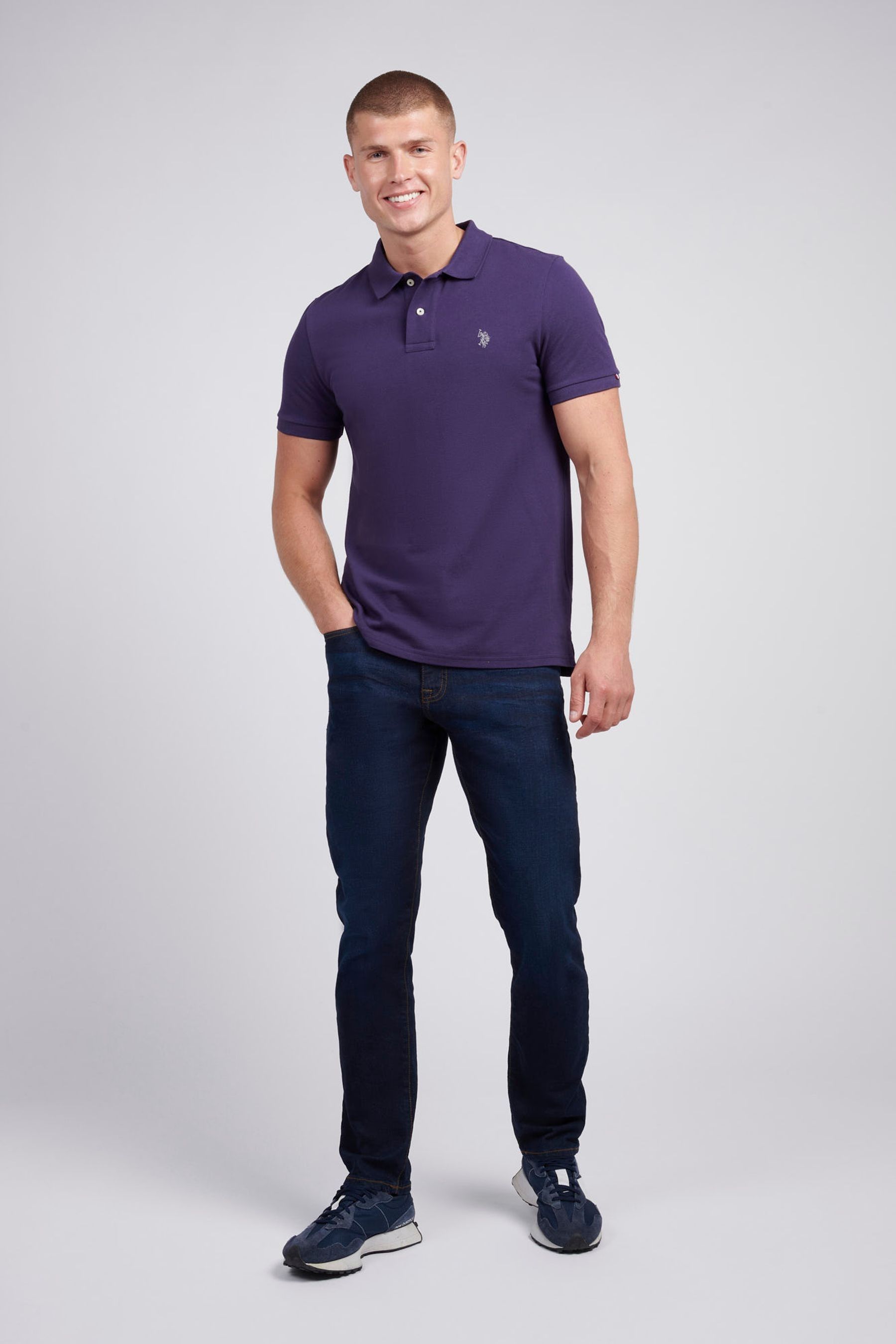 Purple polo shirt with pocket shop