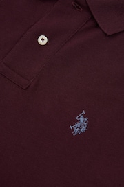 U.S. Polo Assn. Brown Red Regular Fit Pique Polo Shirt - Image 7 of 8