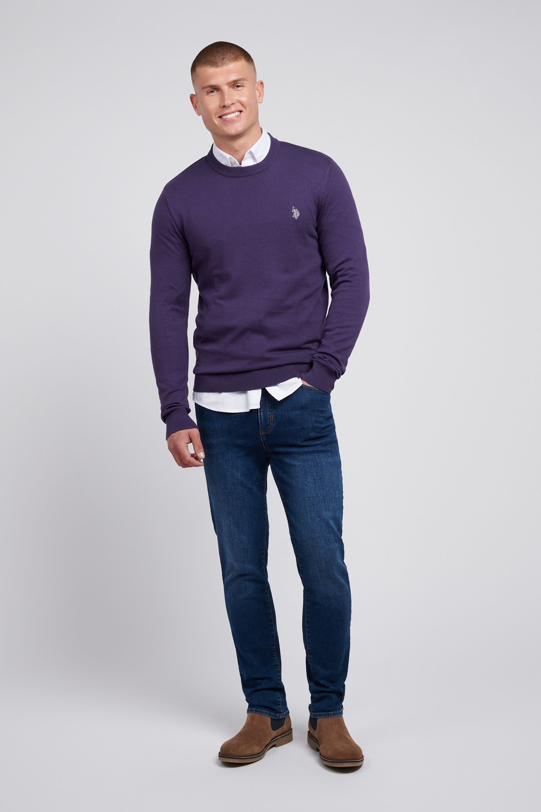 Polo purple sweater clearance