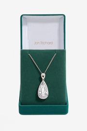 Jon Richard Silver Tone Cubic Zirconia Pear Drop Pendant - Image 1 of 2