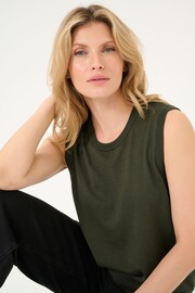 Kaffe Green KAlizza Round Neck Sleeveless Pullover Jumper - Image 2 of 6