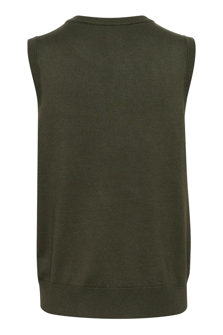 Kaffe Green KAlizza Round Neck Sleeveless Pullover Jumper - Image 6 of 6