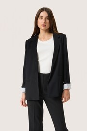 Soaked in Luxury Regular Fit Shirley Notch Lapel Black Blazer - Image 1 of 6