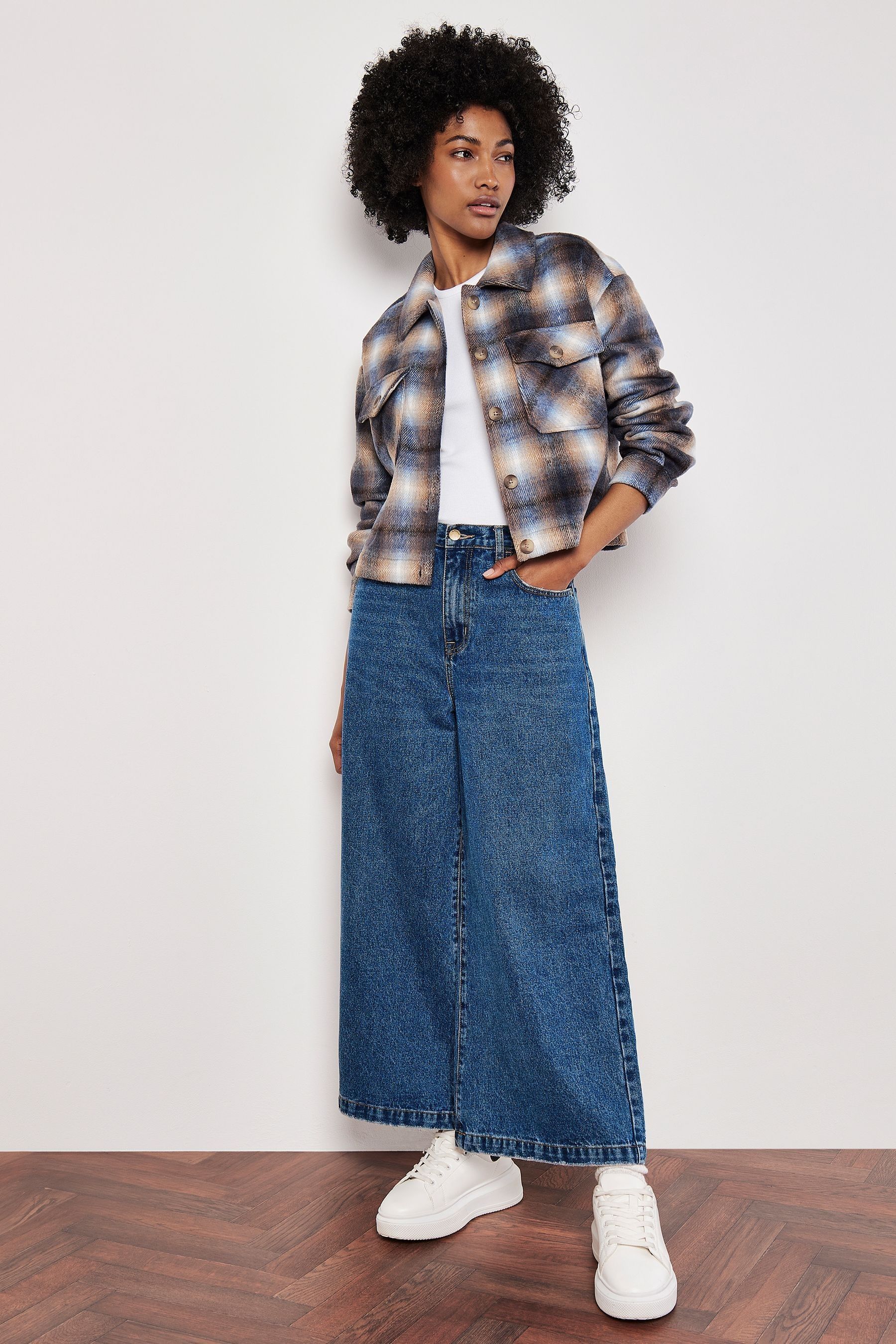 Plaid blue jacket hot sale
