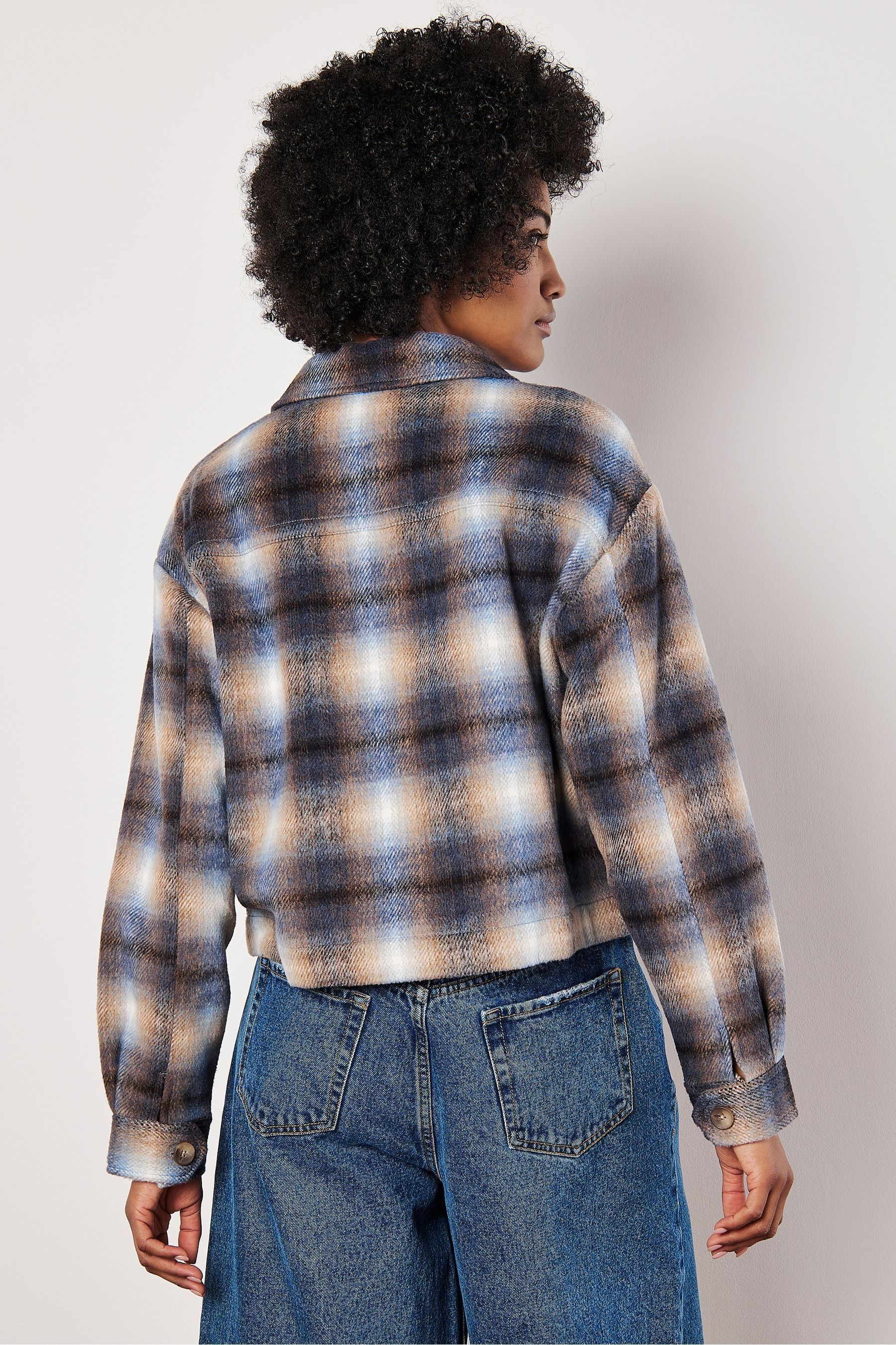 Tartan cropped jacket shop
