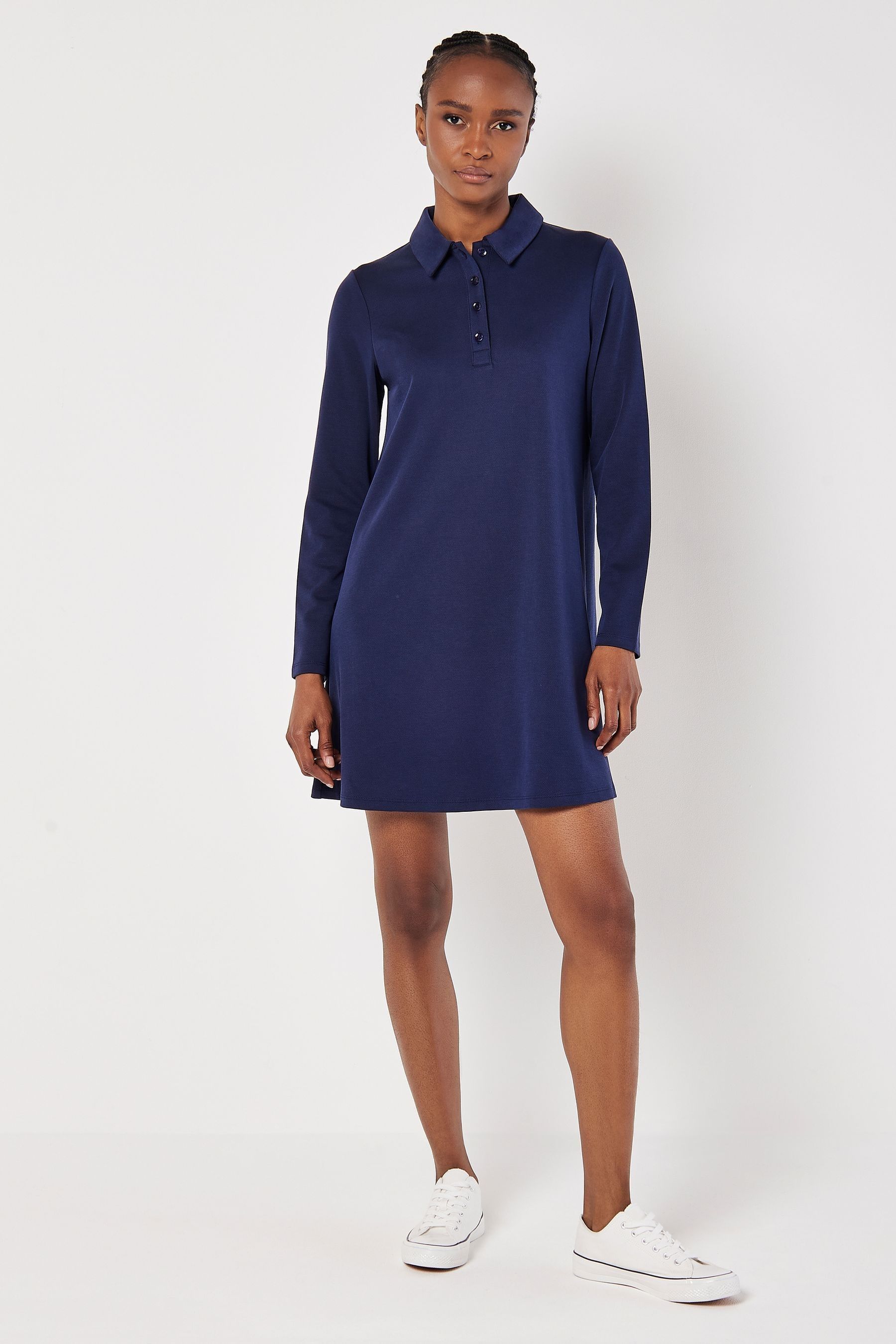 Buy Apricot Blue Polo Collar T Shirt A Line Dress from Next Ireland