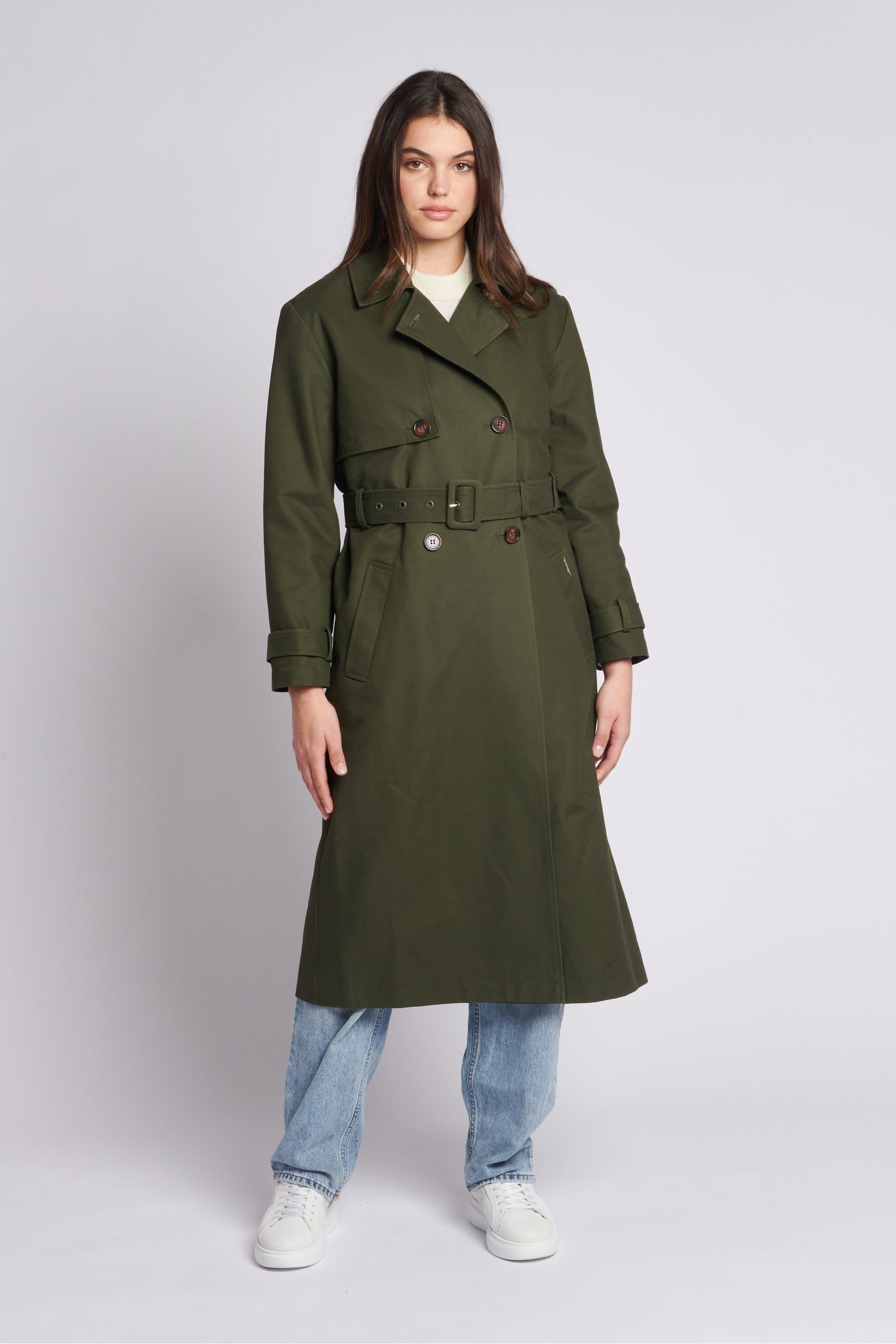 Buy U.S. Polo Assn. Green Womens Trench 100 Cotton Coat from Next Luxembourg