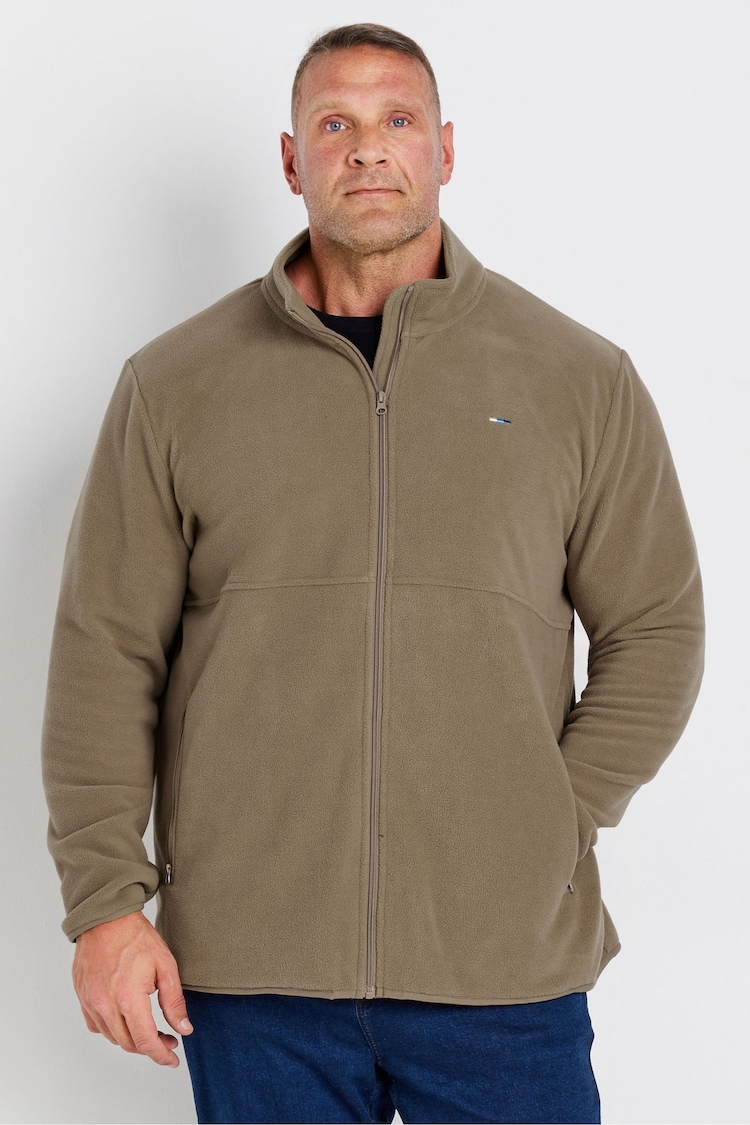 BadRhino Big & Tall Brown Plain Zip Through Fleece - Image 1 of 3