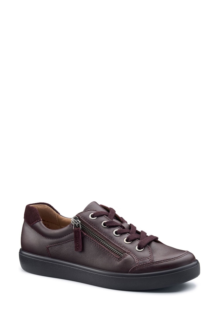 Hotter Burgundy Red Standard Fit Chase II Lace up / Zip Trainers - Image 2 of 4