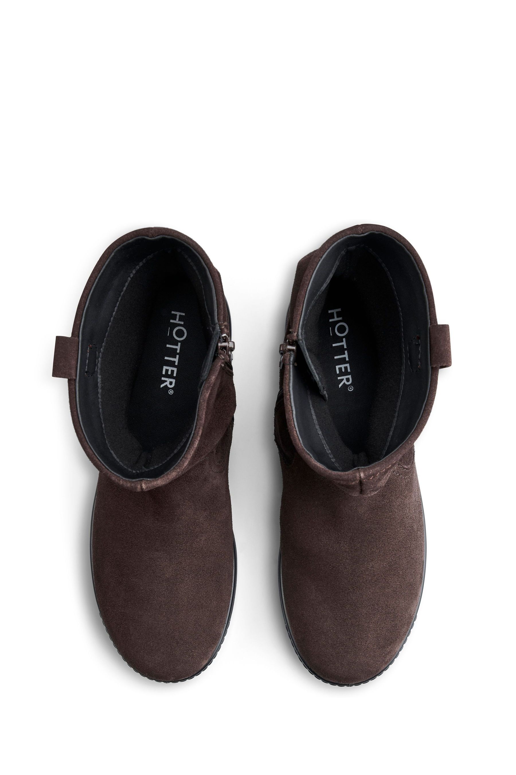 Buy Hotter Brown Wide Fit Sprite Zip Boots from the Next UK online shop