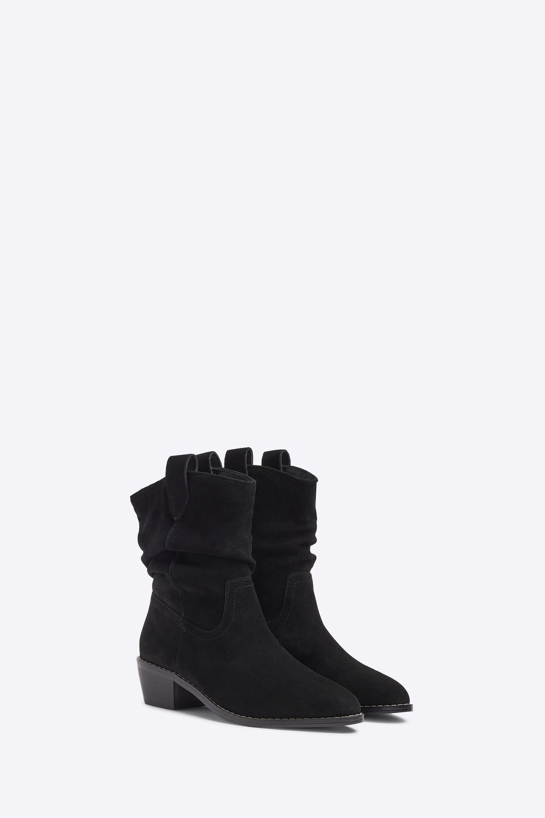 River island black slouch boots top