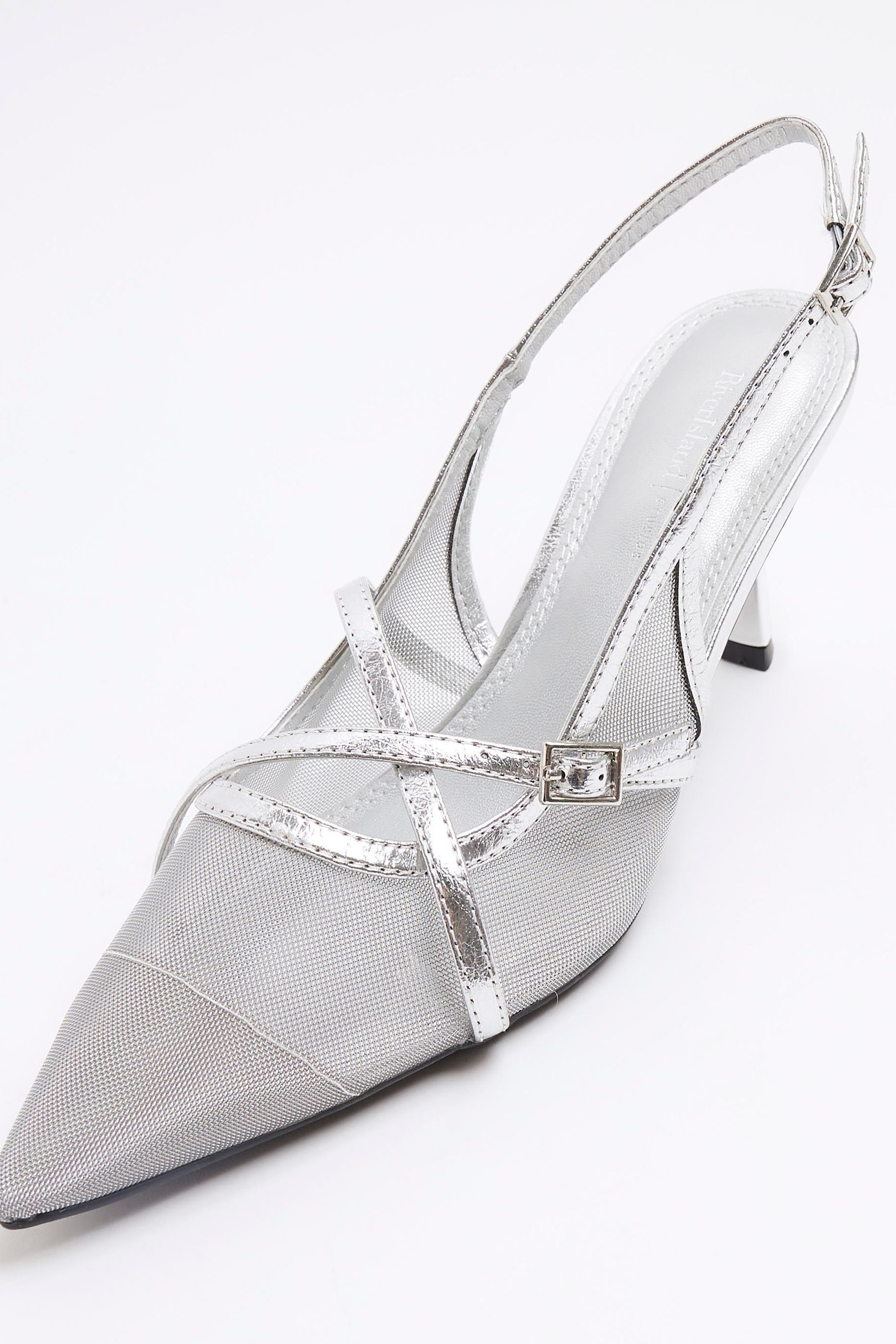 Silver shoes river island sales