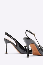 River Island Black Strap Sling Back Heeled Court Shoes - Image 5 of 6