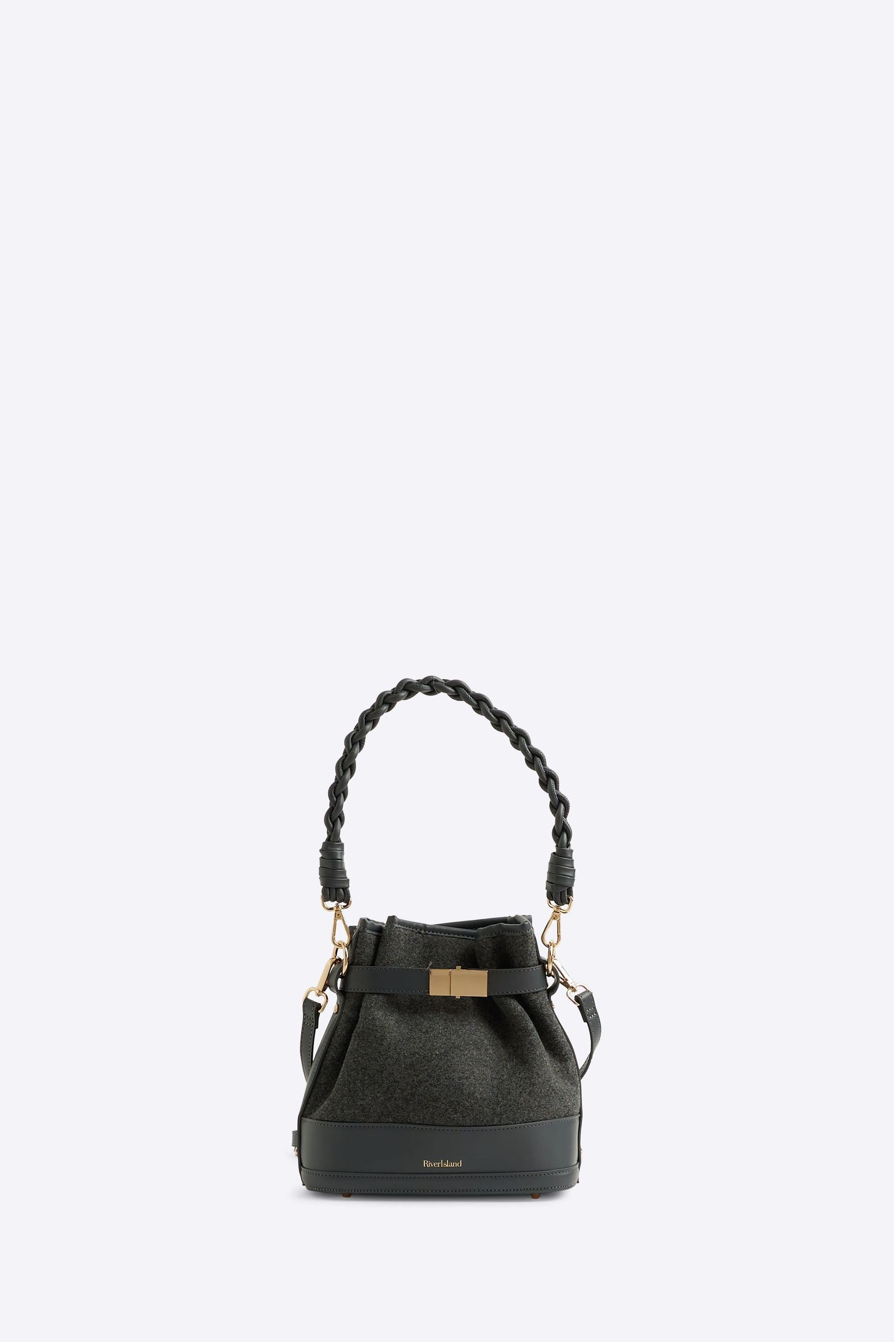 Buy River Island Grey Wool Bucket Bag from Next Canada