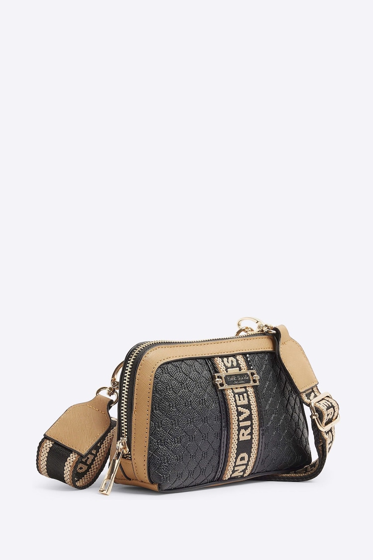 River Island Black Monogram Webbing Small Crossbody Bag - Image 2 of 4