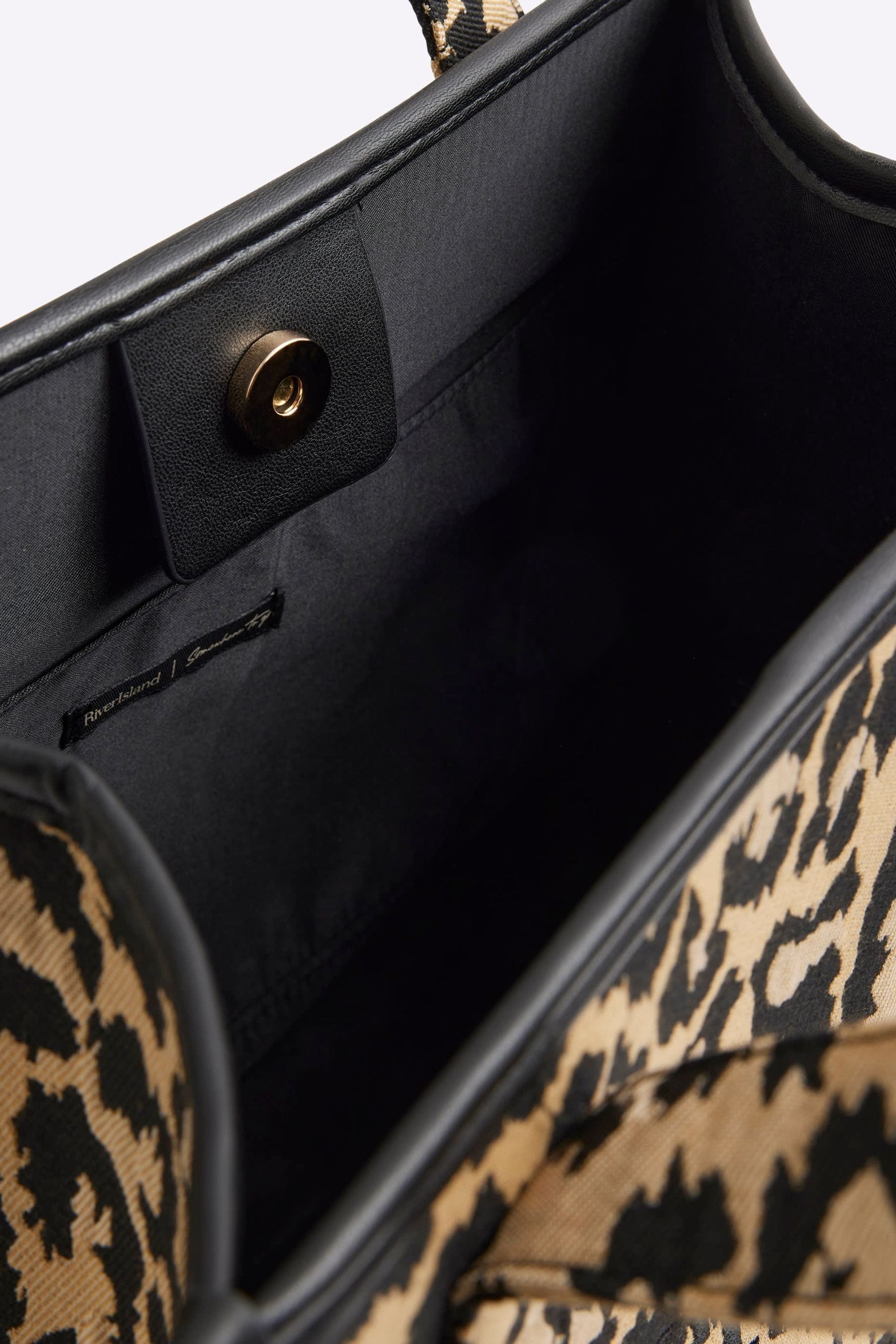 Buy River Island Brown Medium Leopard Jacquard Embossed Tote Bag from the Next UK online shop
