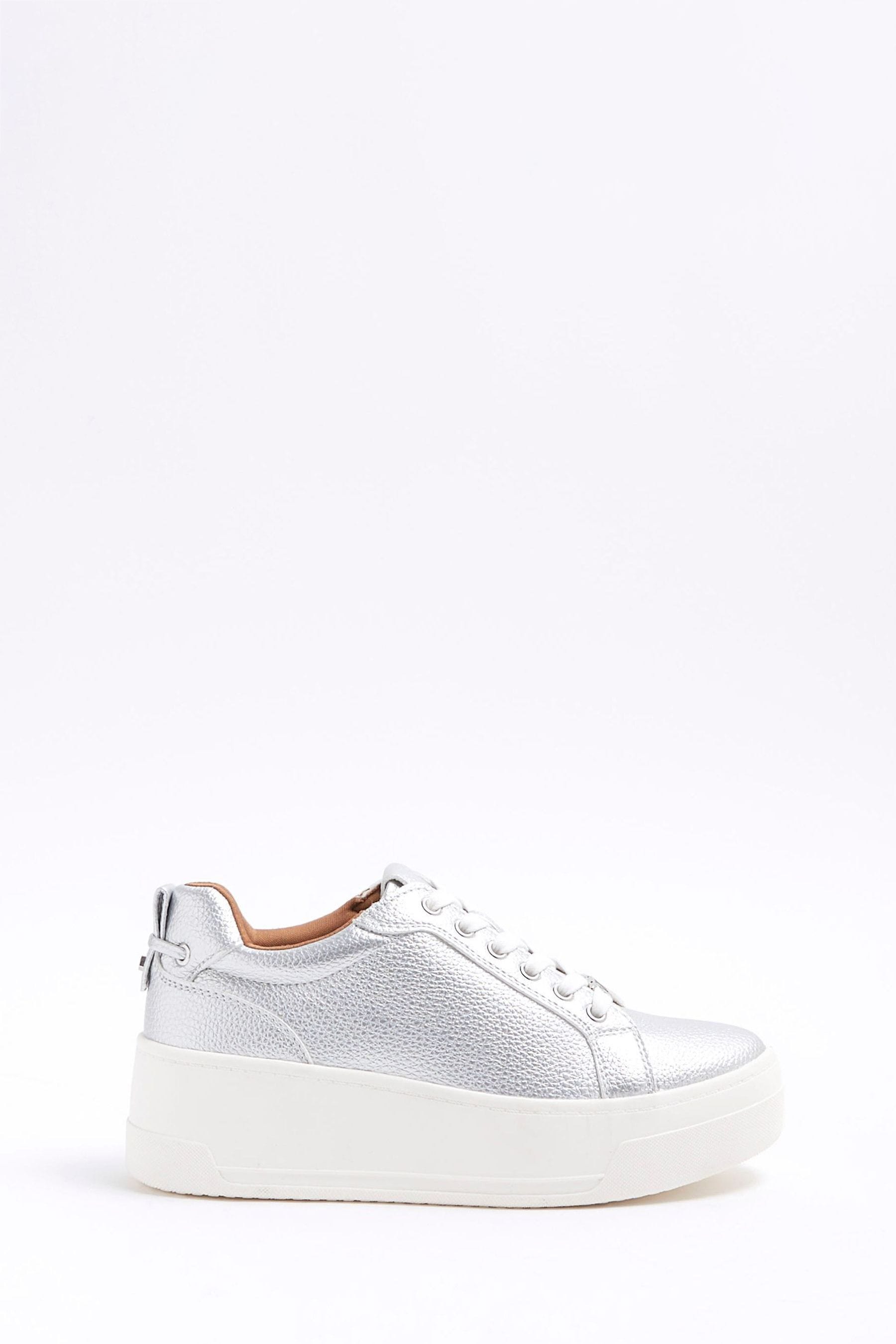 Silver metallic platform sneakers hotsell