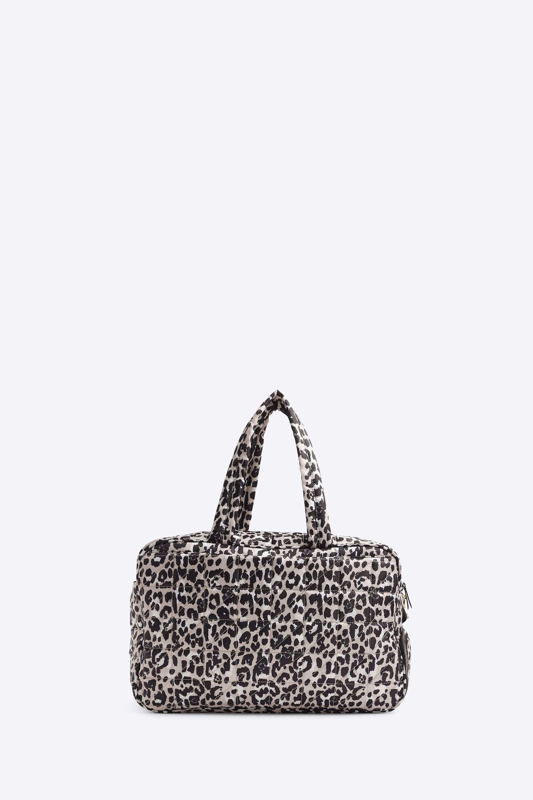 Buy River Island Brown Leopard Quilted Holdall from the Next UK online shop