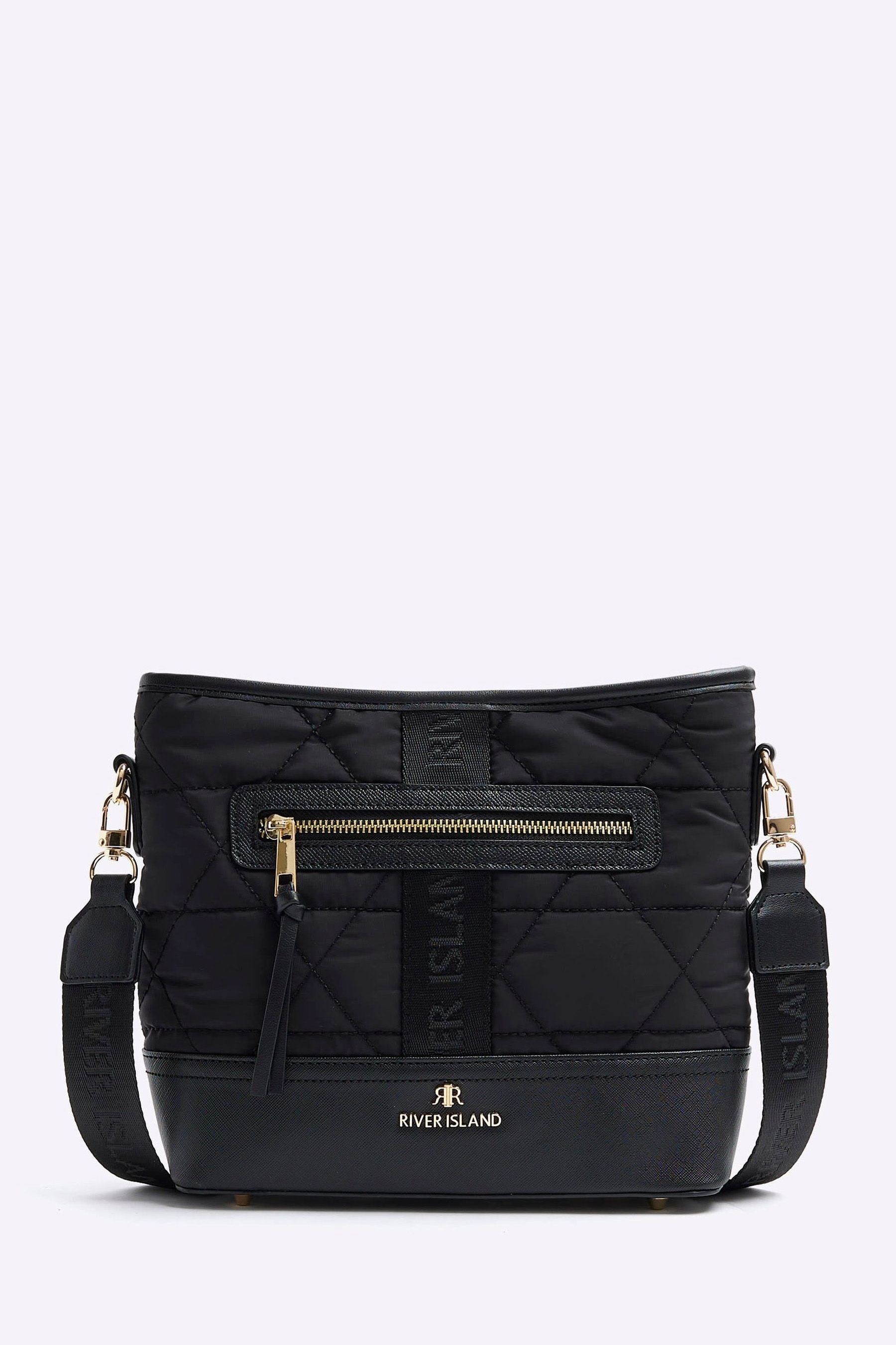Buy River Island Black Webbing Bucket Crossbody Bag from the Next UK online shop