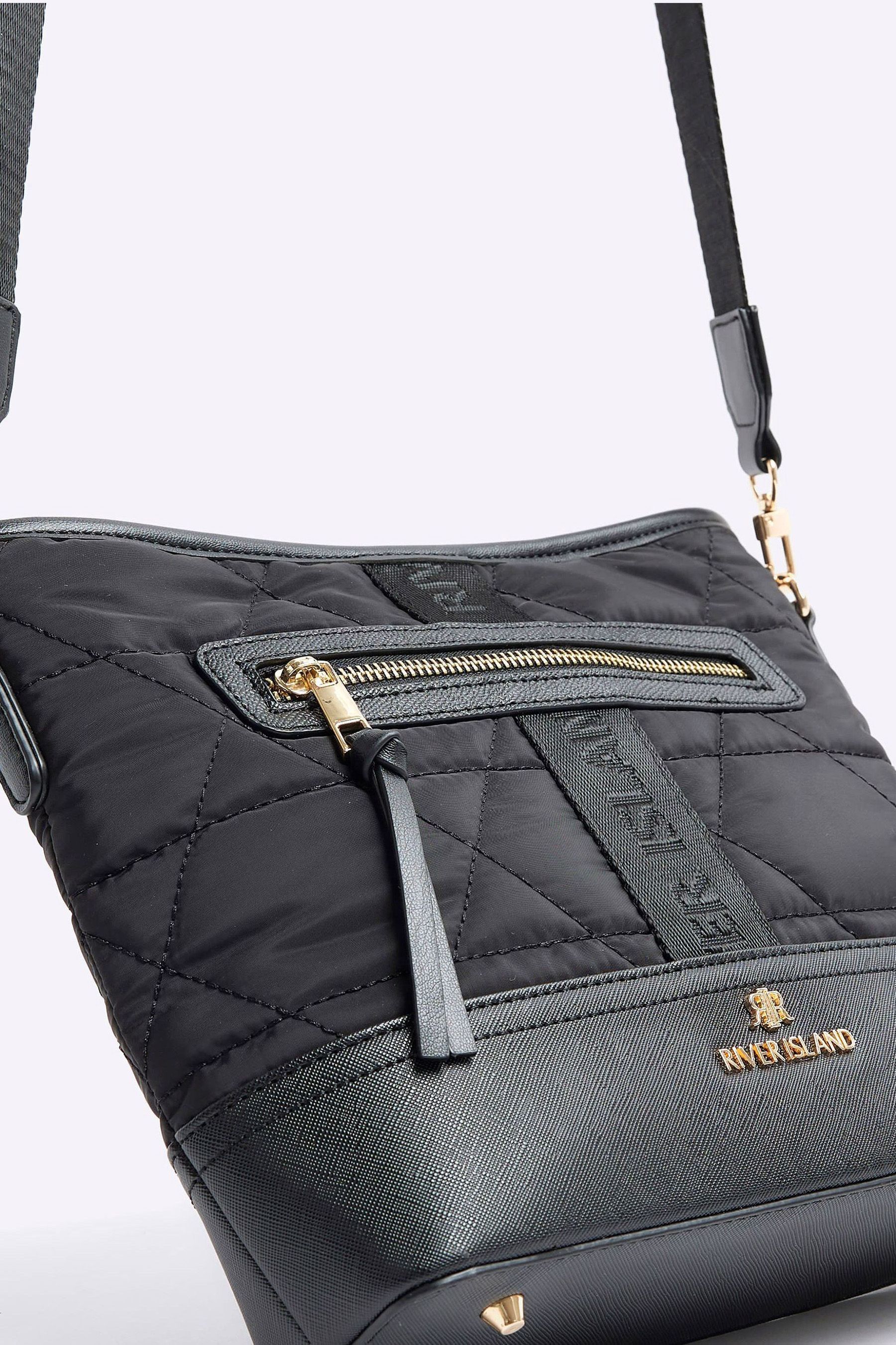 River island black kettle bag top