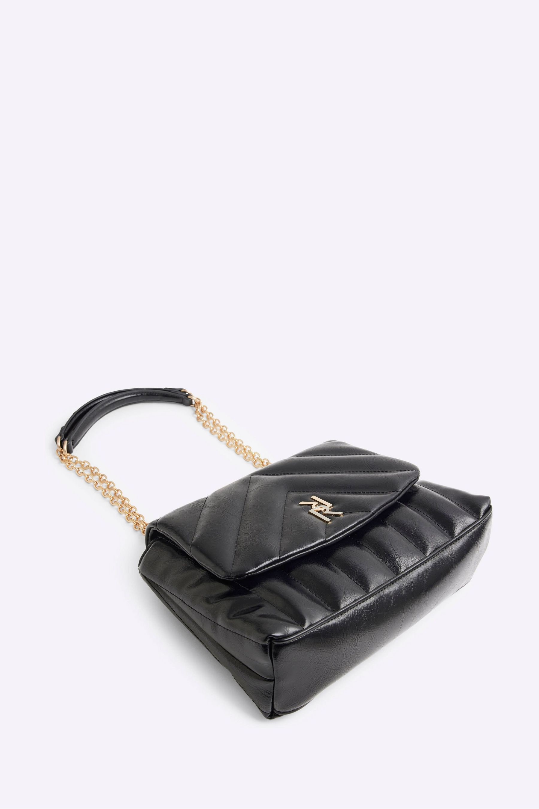 Buy River Island Black Soft Quilted Shoulder Bag from Next Luxembourg