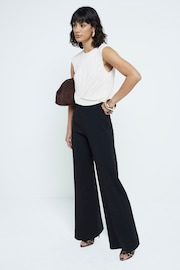 River Island Black Mono Plisse Jumpsuit - Image 3 of 6