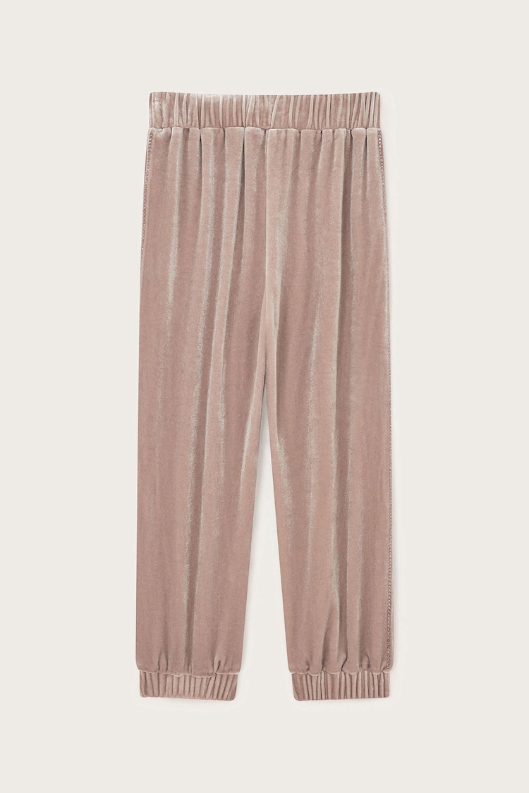 Monsoon Pink Sparkle Velour Joggers - Image 2 of 3