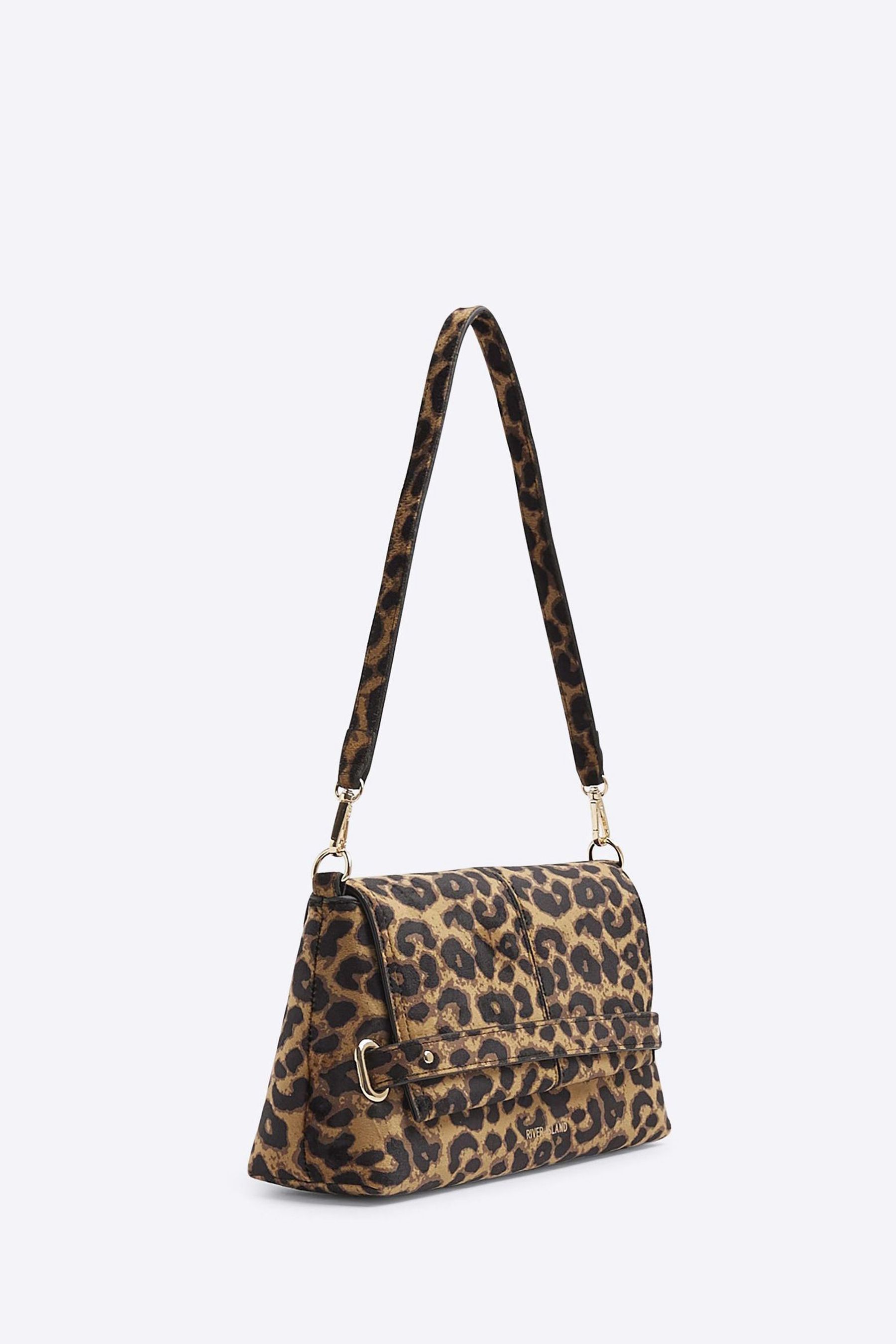 Buy River Island Brown Leopard Fold Over Clutch from the Next UK online shop